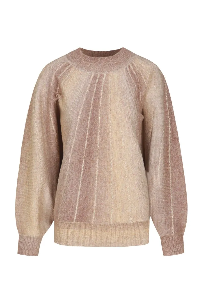 G-maxx Clementine Knit Top Brown Sugar, gebreide top met ronde hals en casual pasvorm
